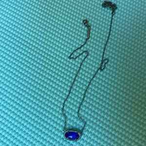 Kendra Scott Elisa Silver Cobalt Cats Eye Necklace